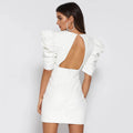 OL White Puff Sleeve Short Dress