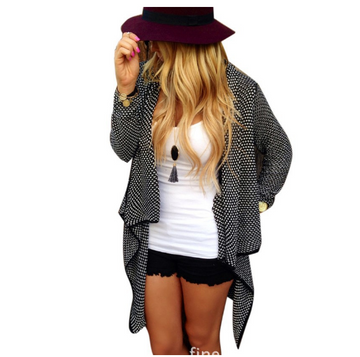 Cardigan Knit Asymmetric Lapel Loose Sweater - Oh Yours Fashion - 1