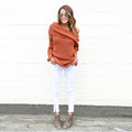 Turtle Neck Knitting Long Sleeves Loose Sweater - Oh Yours Fashion - 4