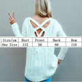 Irregular Hollow-Out Criss Cross Back Sweater - Oh Yours Fashion - 6