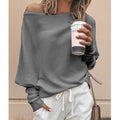 Scoop Neck Batwing Pollover Sweater