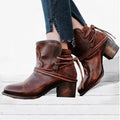 Round Toe Low Heel Ankle Boots