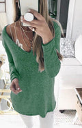 Candy Solid Color V-neck Casual Loose Women Pullover Sweater