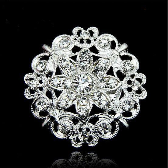 Luxury Crystal Flower Brooch - Oh Yours Fashion - 1