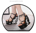 Sexy Hollow Out Platform High Wedge Sandals Club Shoes - OhYoursFashion - 7