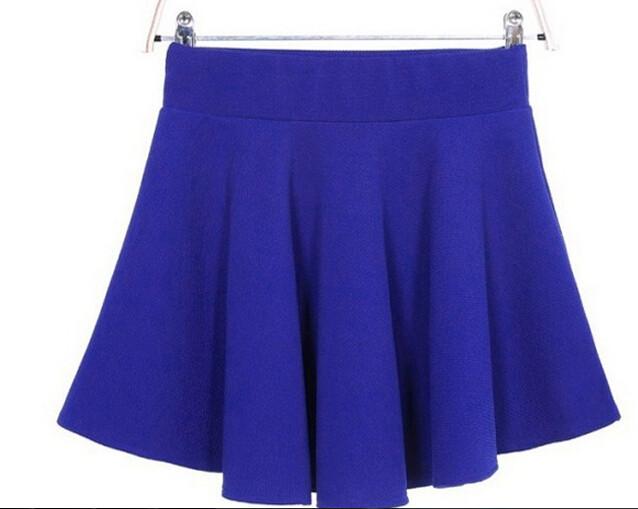 Candy Color Stretch Skater Flared Pleated Mini Skirt - OhYoursFashion - 9