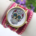 Beautiful Flower Skull Lint Bracelet Watch - Oh Yours Fashion - 6