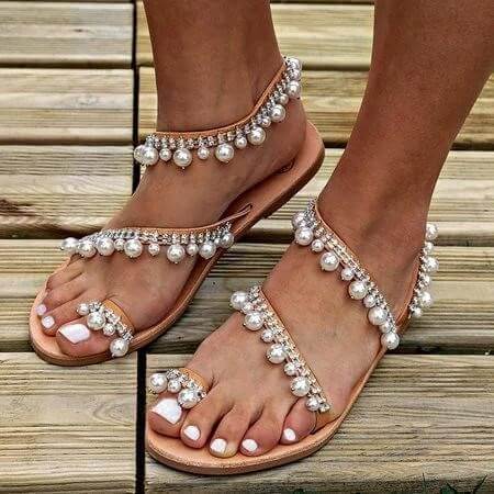 Silver Gladiators Flat Toe Strap Sandals