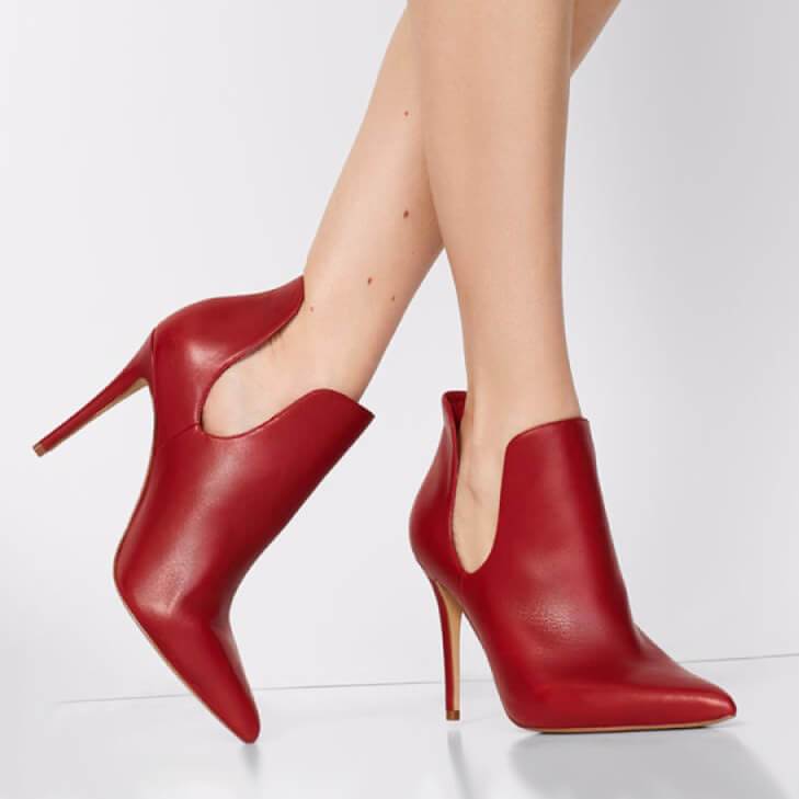 Sexy Leather Cutout Point Toe Stiletto High Heel Pumps