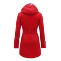 Plus Size Double Breasted Long with Belt Hooded Coat - Oh Yours Fashion - 10