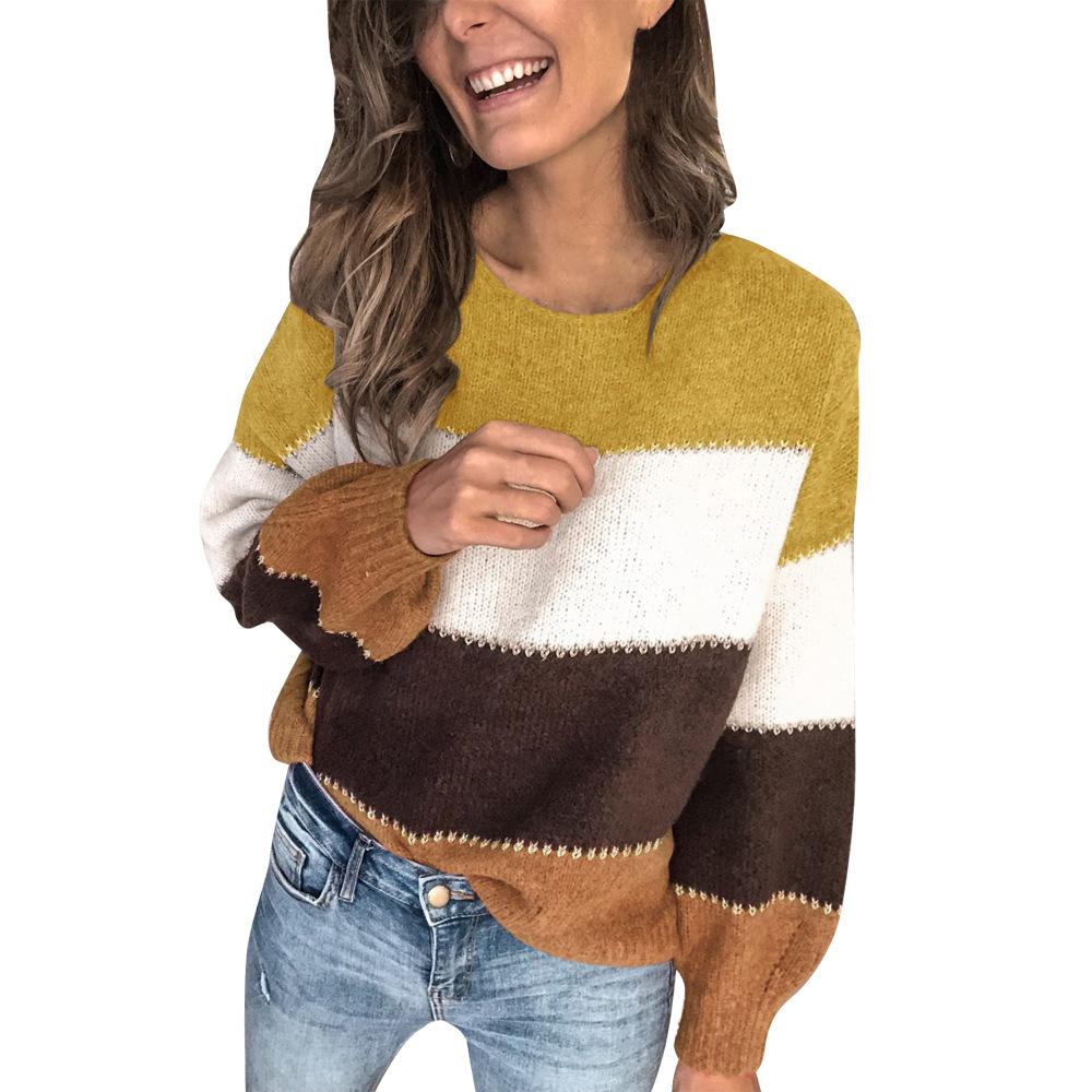 Crewneck Colorbloock Knit Sweater