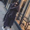 Warm Faux Rabbit Fur Solid Color Women Oversized Hooded Teddy Coat