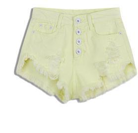 Buttons Ripped High Waist Tassel Club Shorts - OhYoursFashion - 11