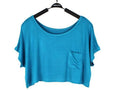 Scoop Casual Short Sleeve Pocket Short Midriff-baring T-shirt - OhYoursFashion - 8