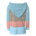 Colorblock V Neck Hooded Sweater