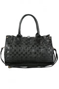 Women's Black PU Leather Handbag Tote Shoulder Bag - Oh Yours Fashion - 3