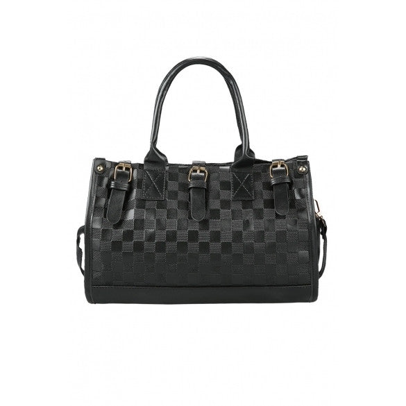 Women's Black PU Leather Handbag Tote Shoulder Bag - Oh Yours Fashion - 6