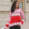Slouchy Colorblock Raglan Christmas Sweater