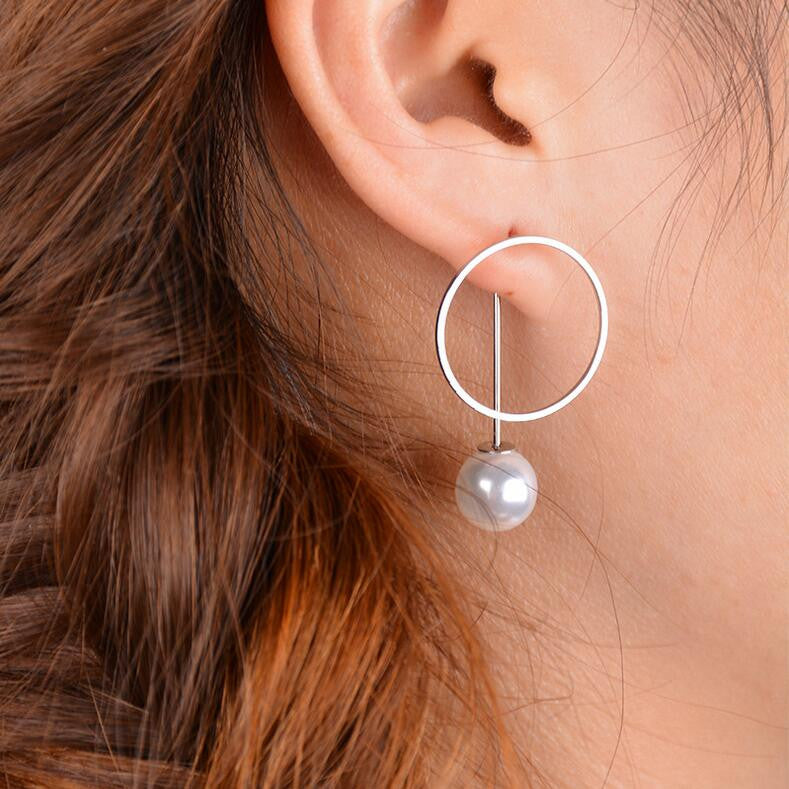 Sweet Circle Pearl Women's Earrings - Oh Yours Fashion - 1