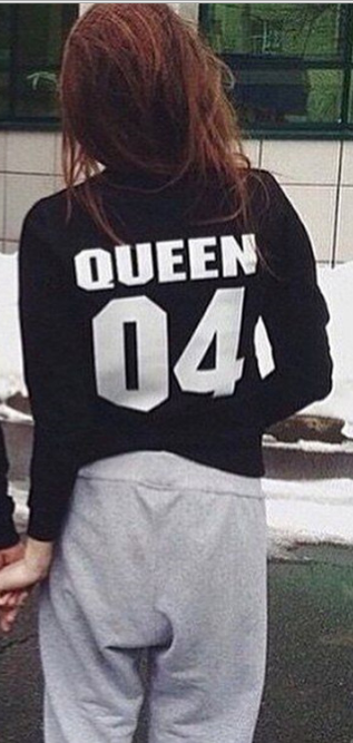 Print Scoop Pullover Long Sleeve Hoodie - Oh Yours Fashion - 2