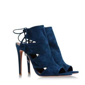Suede Ankle Strap Peep Toe Sandals