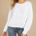 Chunky Balloon Sleeve Cable Knitted Sweater