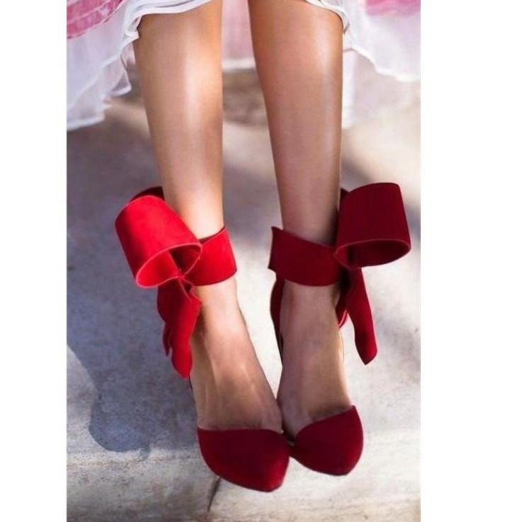Charming Removable Big Bow High Heel Heels Shoes - OhYoursFashion - 1