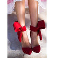 Charming Removable Big Bow High Heel Heels Shoes - OhYoursFashion - 2