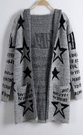 Fashion Print Loose Long Hoodie Cardigan - Oh Yours Fashion - 2