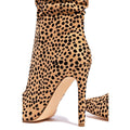 Suede Print Point Toe High Heel Knee High Boots