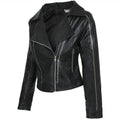 Faux Leather Cuff Moto Jacket