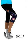 Flower Print Side Triangle Fashion 3/4 Pants Yoga Sport Leggings - Oh Yours Fashion - 13