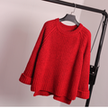Korean Style Loose Spiit Knit Pullover Solid Color Sweater - Oh Yours Fashion - 2
