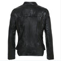 Black PU Zipper Moto Jacket