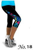 Flower Print Side Triangle Fashion 3/4 Pants Yoga Sport Leggings - Oh Yours Fashion - 14