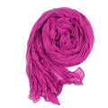 Long Crinkle Scarf Wraps Soft Shawl Stole Pure Color - OhYoursFashion - 2