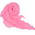 Long Crinkle Scarf Wraps Soft Shawl Stole Pure Color - OhYoursFashion - 3