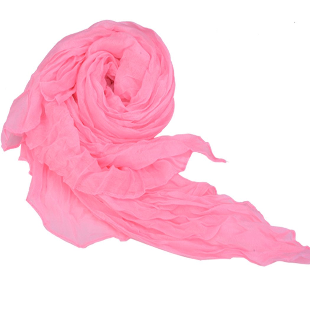 Long Crinkle Scarf Wraps Soft Shawl Stole Pure Color - OhYoursFashion - 3