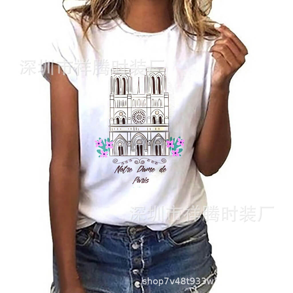 Simple Print Slim T-shirt