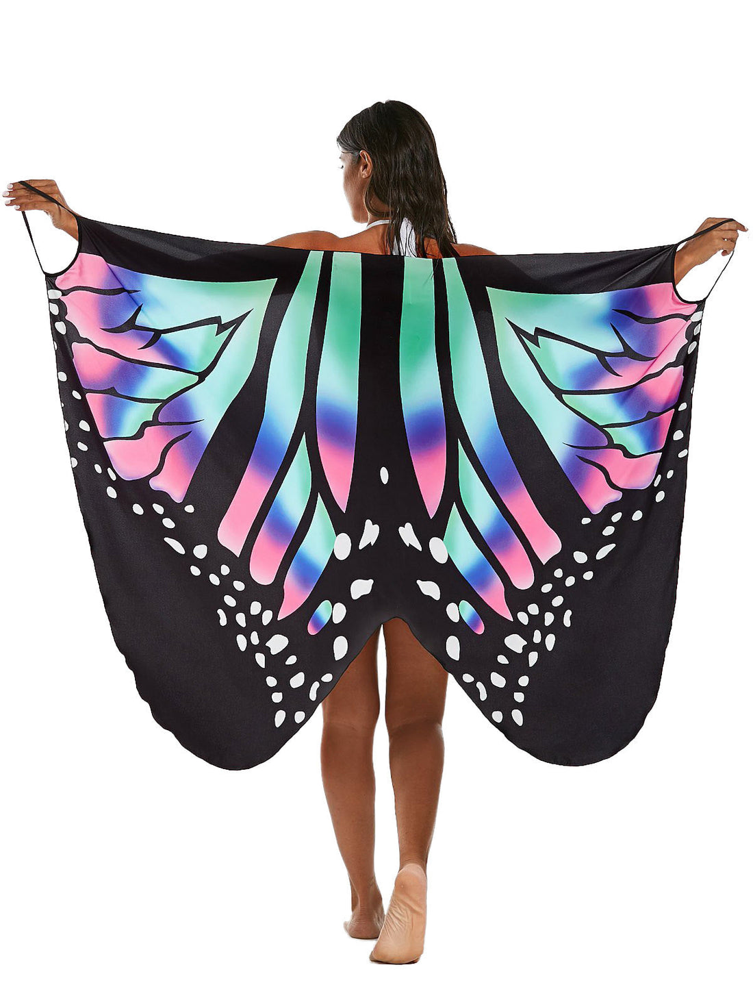 Sexy multi-color tied butterfly printed beach Dress