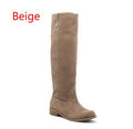 Suede Flat Round Toe Knee High Boots