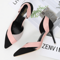 Sexy Suede Colorblock Point Toe Pumps
