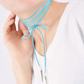 Bowknot Lint Rivet Tassel Necklace - Oh Yours Fashion - 2