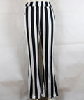 High Waist Striped Slim Elastic Bell-bottomed Long Pants