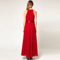 Chiffon Pure Color O-neck Irregular Sleeveless Long Dress - Oh Yours Fashion - 8