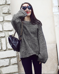 Lazy Style Loose Batwing Pullover Solid Color Sweater - Oh Yours Fashion - 1