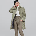 Stand Collar Solid Color Women Oversized Long Down Coat