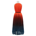Gradient Color Large Hem Pleated Long Dress