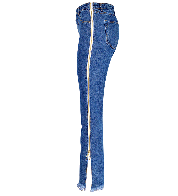 High Waist Loose Side Split Bell-bottomed Long Jeans Demin Pants