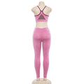 Solid Color Crop Top with High Waist Leggings Women Two Pieces Summer Yoga Sports Set
